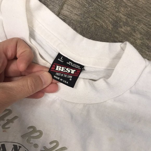 Vintage Handle With Tender Loving Care Tshirt Size Large Single Stitch USA Stain - Picture 5 of 12